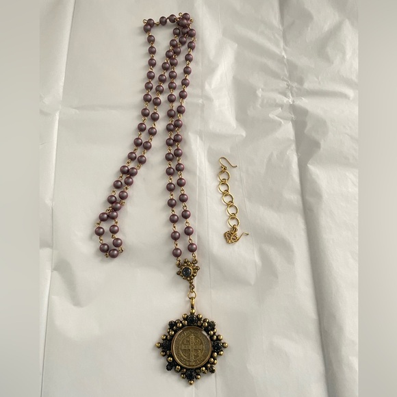 Virgins Saints & Angels Magdalena Necklace Purple Iridescent Beads Multi Length - Picture 3 of 8